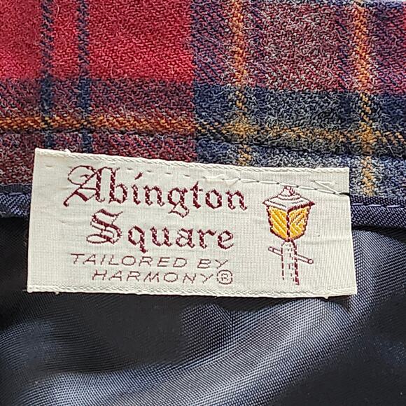 Abington Square Plaid Wool Midi Skirt Size 2 - Picture 3 of 8